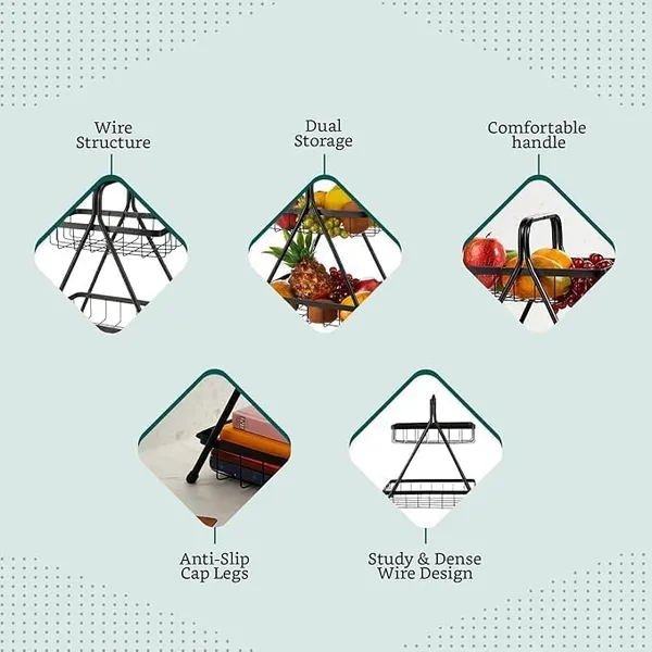 2_Tier_Metal_Square_Kitchen_Rack_Stand_Organiser_Countertop_Organizer_Kitchen_Bathroom_Spice,_Oil,_Masala,_Cosmetic_And_Bathroom_Vanity_Storage_Rack_Shelf_(Black,_Fruit_Basket)