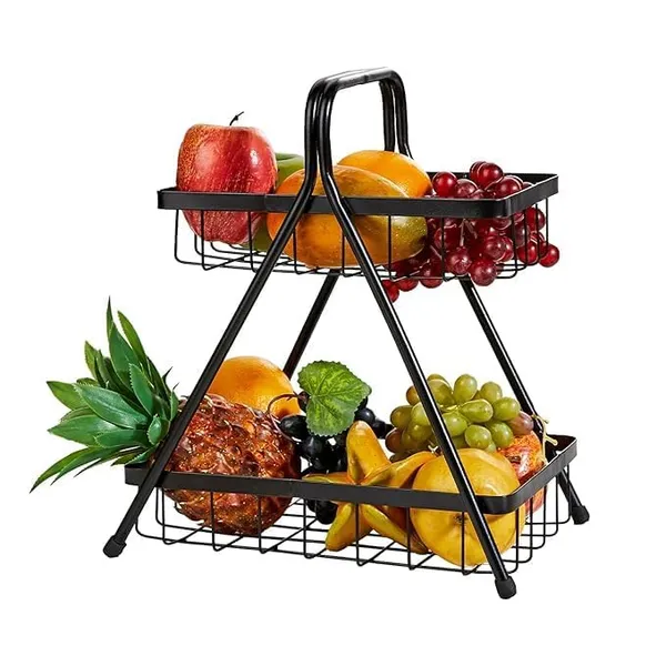 2_Tier_Metal_Square_Kitchen_Rack_Stand_Organiser_Countertop_Organizer_Kitchen_Bathroom_Spice,_Oil,_Masala,_Cosmetic_And_Bathroom_Vanity_Storage_Rack_Shelf_(Black,_Fruit_Basket)