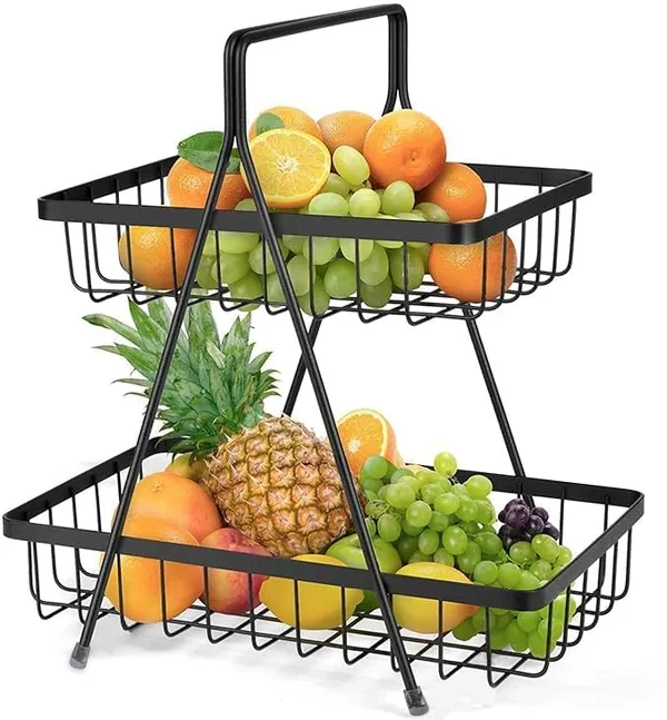 2_Tier_Metal_Square_Kitchen_Rack_Stand_Organiser_Countertop_Organizer_Kitchen_Bathroom_Spice,_Oil,_Masala,_Cosmetic_And_Bathroom_Vanity_Storage_Rack_Shelf_(Black,_Fruit_Basket)