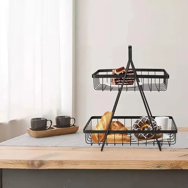 2_Tier_Metal_Square_Kitchen_Rack_Stand_Organiser_Countertop_Organizer_Kitchen_Bathroom_Spice,_Oil,_Masala,_Cosmetic_And_Bathroom_Vanity_Storage_Rack_Shelf_(Black,_Fruit_Basket)