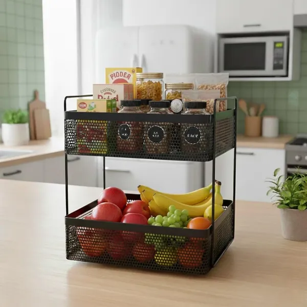 2_Tier_Metal_Square_Kitchen_Rack_Stand_Organiser_Countertop_Organizer_Kitchen_Bathroom_Spice,_Oil,_Masala,_Cosmetic_And_Bathroom_Vanity_Storage_Rack_Shelf_(Black,_Storage_Cart)