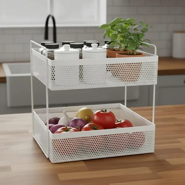 2_Tier_Metal_Square_Kitchen_Rack_Stand_Organiser_Countertop_Organizer_Kitchen_Bathroom_Spice,_Oil,_Masala,_Cosmetic_And_Bathroom_Vanity_Storage_Rack_Shelf_(White,_Storage_Cart)