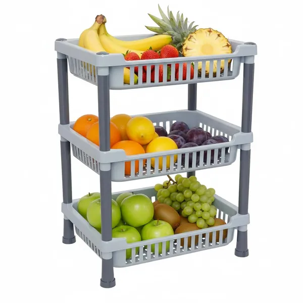 3_Layer_Fruits_And_Vegetable_Stand/Multipurpose_Rack_For_Storage_Space_Saving_Onion_Potato_Rack_For_Kitchen_Storage/Durable_Kitchen_Racks_For_Storage_(Grey)