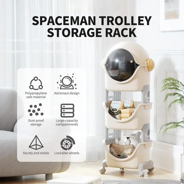 Kids_Robot_Style_Toy_Storage_Organizer_With_Wheels_Multi_Layer_Cartoon_Robot_Design_Storage_Box_Plastic_Toy_Bin_For_Kids_Room_Space_Saving_(White_Grey,_3_Layer)