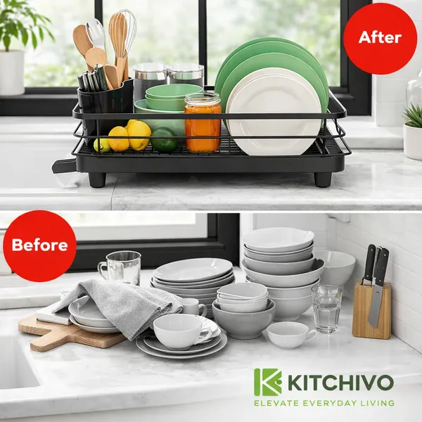 Utensils_Drying_Rack/Dish_Drying_Rack_With_Drainer_Tray/Bartan_Stand_Steel/Kitchen_Drying_Racks/Utensils_Stand_And_Dish_Drainer_Rack_(Black)