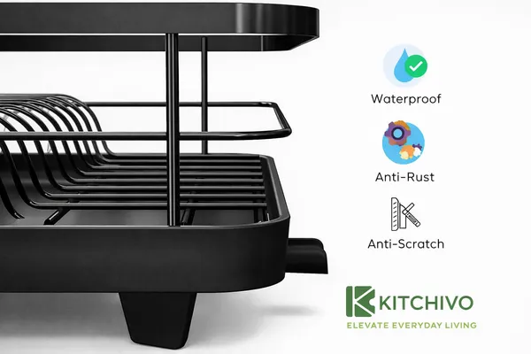 Utensils_Drying_Rack/Dish_Drying_Rack_With_Drainer_Tray/Bartan_Stand_Steel/Kitchen_Drying_Racks/Utensils_Stand_And_Dish_Drainer_Rack_(Black)