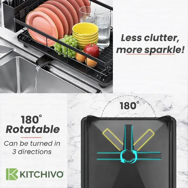 Utensils_Drying_Rack/Dish_Drying_Rack_With_Drainer_Tray/Bartan_Stand_Steel/Kitchen_Drying_Racks/Utensils_Stand_And_Dish_Drainer_Rack_(Black)