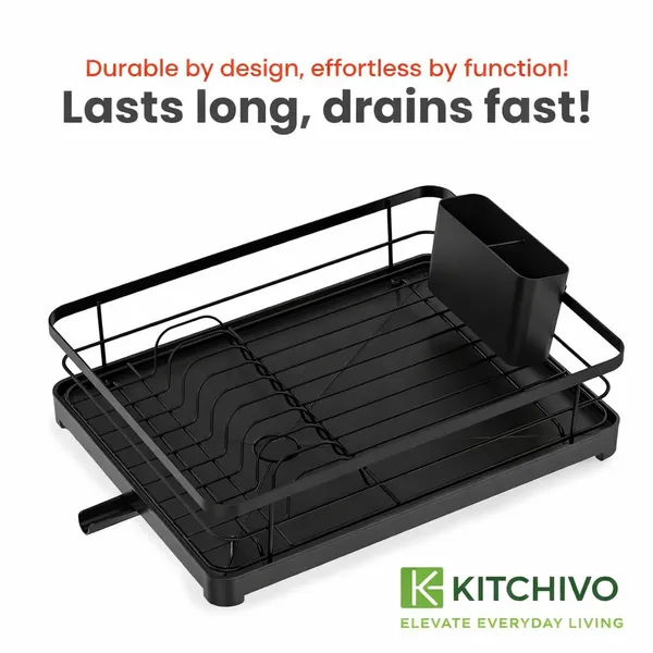Utensils_Drying_Rack/Dish_Drying_Rack_With_Drainer_Tray/Bartan_Stand_Steel/Kitchen_Drying_Racks/Utensils_Stand_And_Dish_Drainer_Rack_(Black)