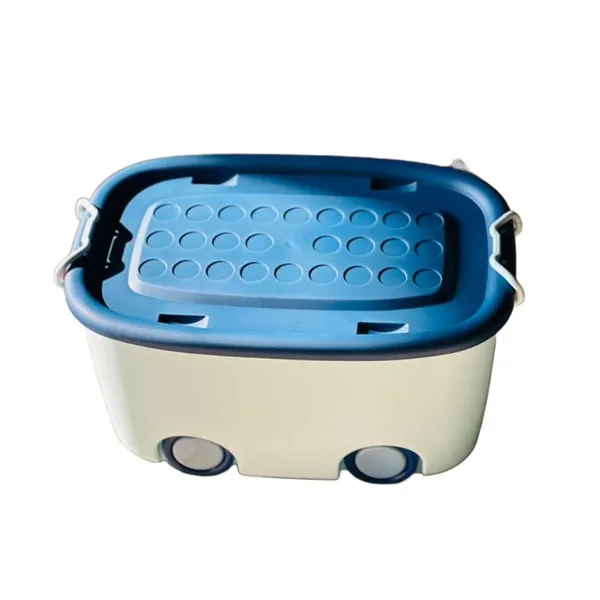 Rolling_Storage_Container_Box_25_Litre_Large_With_Wheels,_Kids_Toy_And_Clothes_Organizer_Bin_With_Lid,_Portable_Plastic_Storage_(Blue_And_White,_Pack_Of_1)