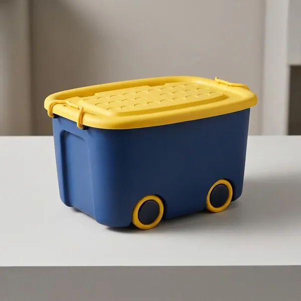 Rolling_Storage_Container_Box_25_Litre_Large_With_Wheels,_Kids_Toy_And_Clothes_Organizer_Bin_With_Lid,_Portable_Plastic_Storage_(Yellow_And_Blue,_Pack_Of_1)