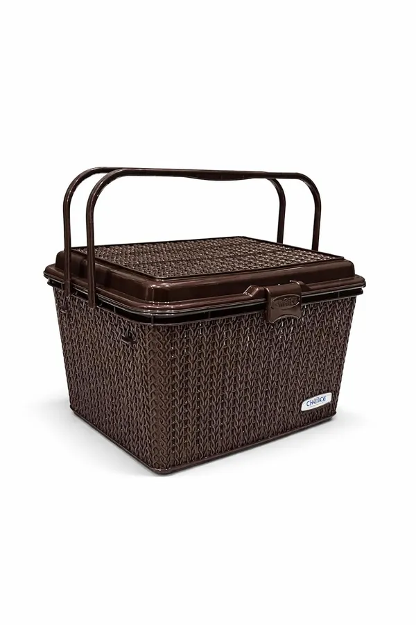 Dark_Brown_Compartment_Storage_Basket_With_Lid_And_Handle_Sturdy_Plastic_Multipurpose_Organizer_For_Kitchen,_Bathroom_And_Shopping