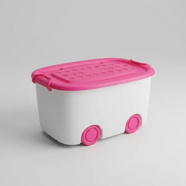 Pink_&_Off-White_Rolling_Storage_Container_Box_25_Litre_Large_With_Wheels,_Kids_Toy_And_Clothes_Organizer_Bin_With_Lid,_Portable_Plastic_Storage