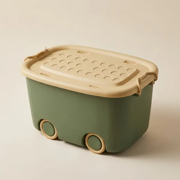 Pink_&_White_Rolling_Storage_Container_Box_25_Litre_Large_With_Wheels,_Kids_Toy_And_Clothes_Organizer_Bin_With_Lid,_Portable_Plastic_Storage