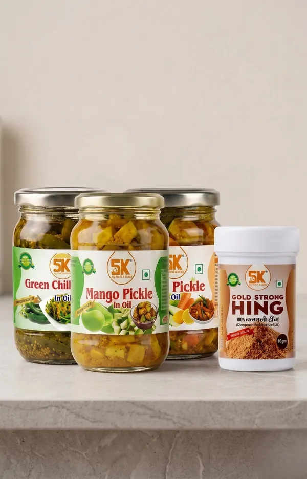 Mango_Pickle_In_Mustard_Oil_And_Mix_Pickle_With_Mango_Lime_Carrot_Chilli_And_Green_Chilli_Pickle_In_Mustard_Oil_Hing_Asafoetida_Set