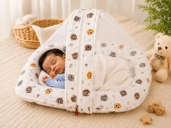 Baby_Mosquito_Net_Bed_With_Cushion_And_Pillow_Set