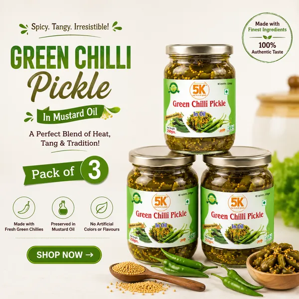 Green_Chilli_Pickle_In_Mustard_Oil_250_gm_*Pack_Of_3
