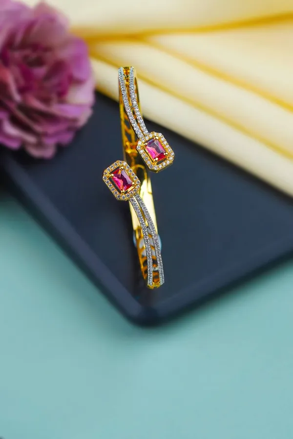 Golden_&_Purple_Alloy_Bracelet_For_Women