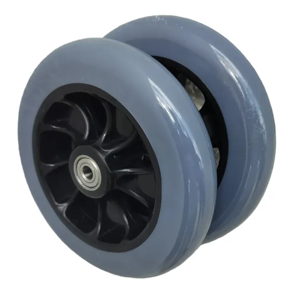 6_Inch_Front_Caster_Solid_PU_Wheel_Replacement_for_Wheelchairs,_Rollators_&_Walkers_|_With_Bearing_(Pack_of_2)