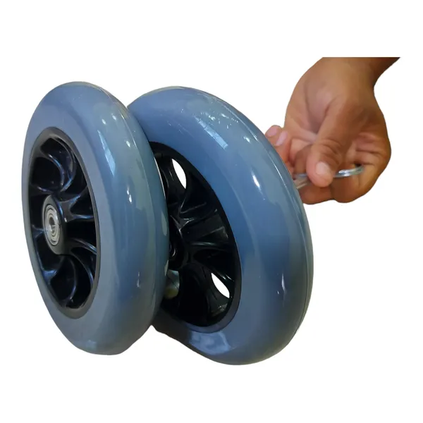 6_Inch_Front_Caster_Solid_PU_Wheel_Replacement_for_Wheelchairs,_Rollators_&_Walkers_|_With_Bearing_(Pack_of_2)
