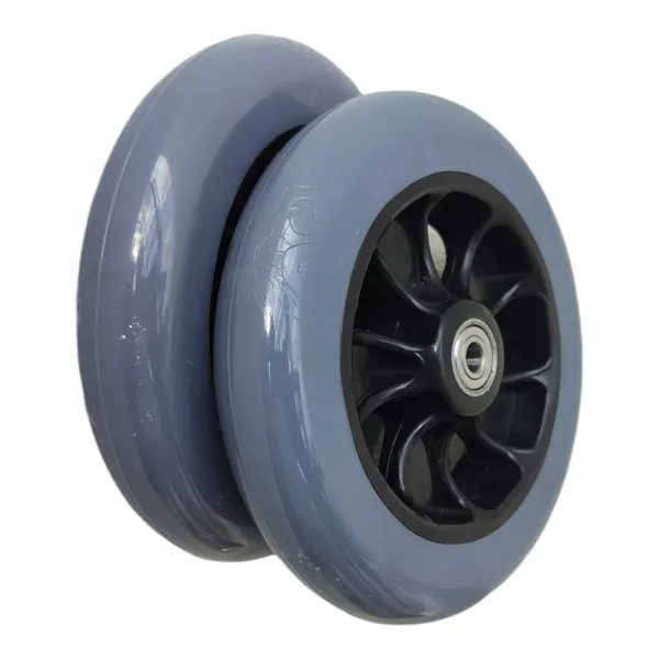 6_Inch_Front_Caster_Solid_PU_Wheel_Replacement_for_Wheelchairs,_Rollators_&_Walkers_|_With_Bearing_(Pack_of_2)