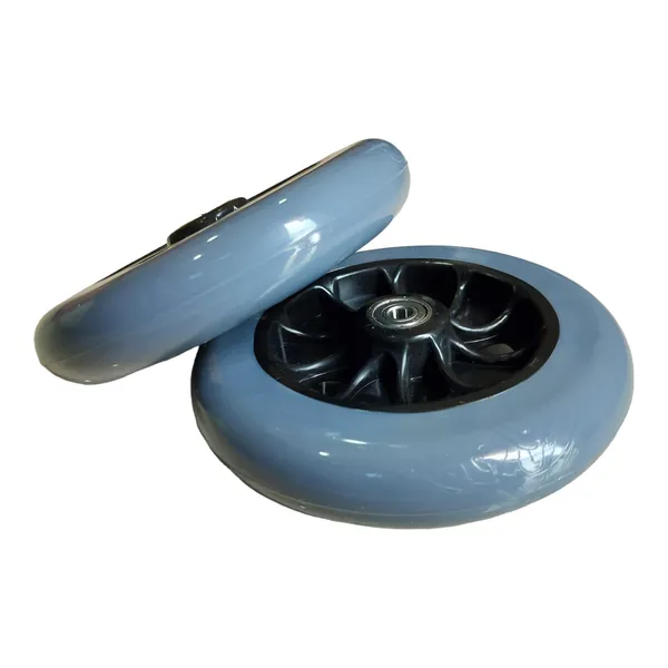 6_Inch_Front_Caster_Solid_PU_Wheel_Replacement_for_Wheelchairs,_Rollators_&_Walkers_|_With_Bearing_(Pack_of_2)