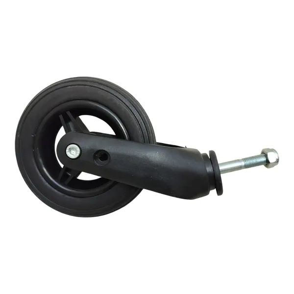 6_Inch_(150×30)_Wheelchair_Wheel_Complete_With_Fork_Bearing_&_Nut_Bolt_|_Height_Adjustable_|_Black_(Pack_of_2)