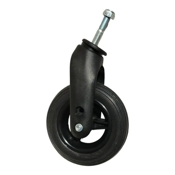 6_Inch_(150×30)_Wheelchair_Wheel_Complete_With_Fork_Bearing_&_Nut_Bolt_|_Height_Adjustable_|_Black_(Pack_of_2)