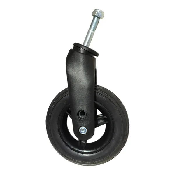 6_Inch_(150×30)_Wheelchair_Wheel_Complete_With_Fork_Bearing_&_Nut_Bolt_|_Height_Adjustable_|_Black_(Pack_of_2)