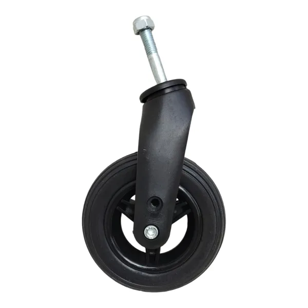 6_Inch_(150×30)_Wheelchair_Wheel_Complete_With_Fork_Bearing_&_Nut_Bolt_|_Height_Adjustable_|_Black_(Pack_of_2)