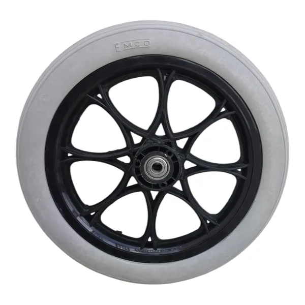 14_Inch_Rear_PU_Hub_PVC_Wheel_Replacement_for_Wheelchair_With_Bearing_Heavy_Duty_Puncture_Proof_Solid_Rubber_Tyre_Universal_Fit_Rear_Wheel_for_Manual_&_Folding_Wheelchairs_-_Grey_(Pack_of_2)