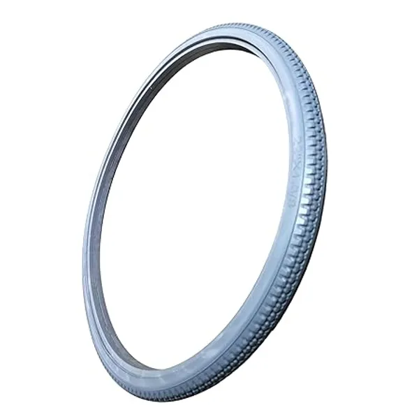 22_Inch_(22×1_3/8)_Replacement_Wheelchair_Puncture_Proof_Solid_PU_Rear_Wheel_Tires_Grey_(Pack_Of_1)