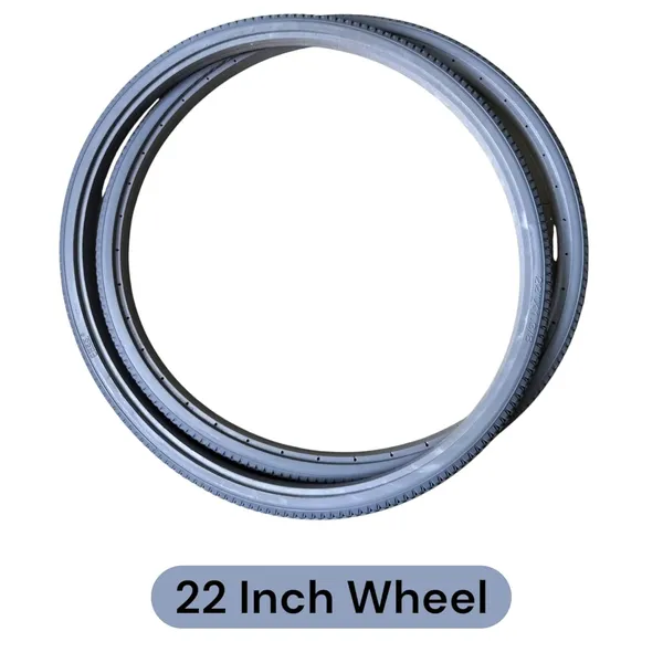 22_Inch_(22×1_3/8)_Replacement_Wheelchair_Puncture_Proof_Solid_PU_Rear_Wheel_Tires_Grey_(Pack_Of_2)