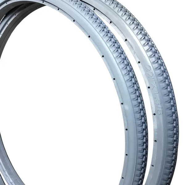 22_Inch_(22×1_3/8)_Replacement_Wheelchair_Puncture_Proof_Solid_PU_Rear_Wheel_Tires_Grey_(Pack_Of_2)