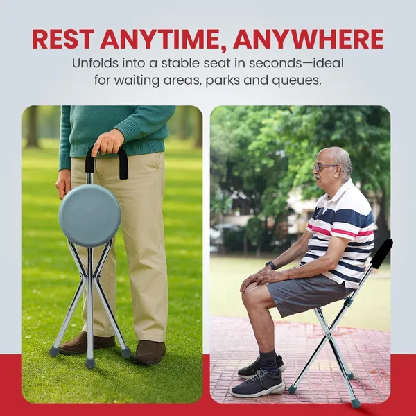 eOnekart_Folding_Walking_Stick_With_Seat_Lightweight_Portable_Walking_Cane_Chair_For_Seniors_Adults_Outdoor_Use_Adjustable_Height_Aluminum_Frame_Non_Slip_Tripod_Base_Travel_Rest_Support