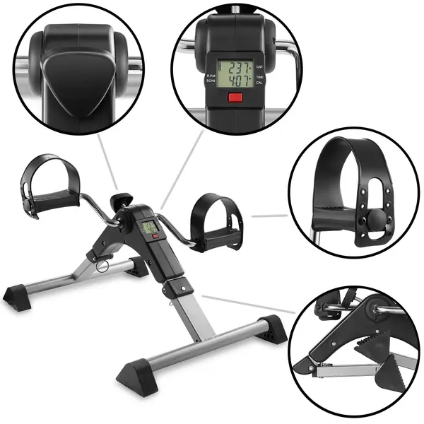 eOnekart_Mini_Cycle_Pedal_Exerciser_With_Fixing_Strap_Foldable_Portable_Adjustable_Resistance_Digital_Display_Leg_Arm_Workout_Machine_For_Seniors_Home_Physiotherapy_Light_Exercise