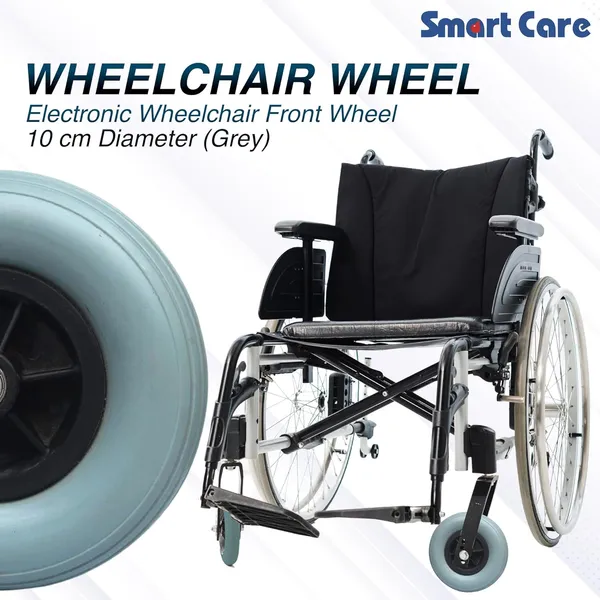 Smartcare_20_Cm_Diameter_Electric_Wheelchair_Front_Wheel_Grey_Enhance_Your_Mobility