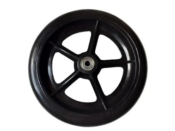 8_Inch_Front_Caster_Solid_PU_Wheel_Replacement_for_Wheelchair_With_Bearing_-_Black_(Pack_of_1)