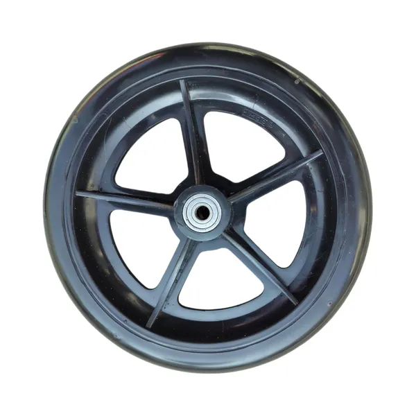 8_Inch_Front_Caster_Solid_PU_Wheel_Replacement_for_Wheelchair_With_Bearing_-_Black_(Pack_of_1)