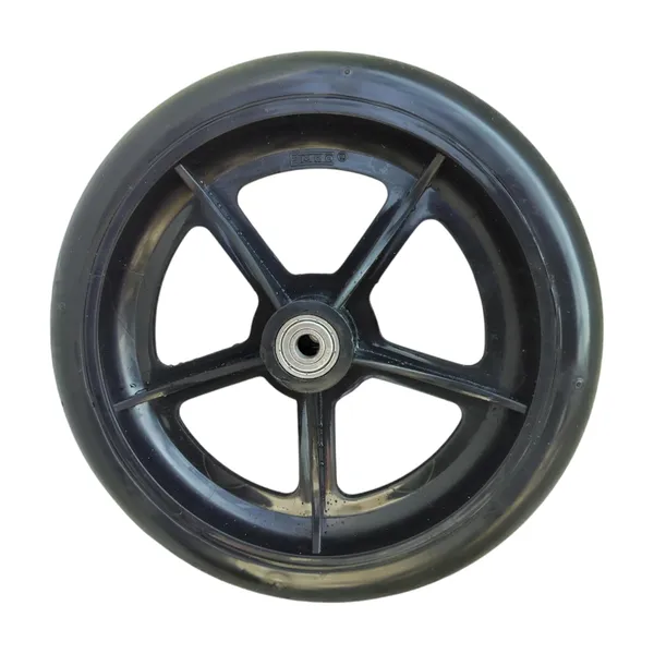 8_Inch_Front_Caster_Solid_PU_Wheel_Replacement_for_Wheelchair_With_Bearing_-_Black_(Pack_of_1)