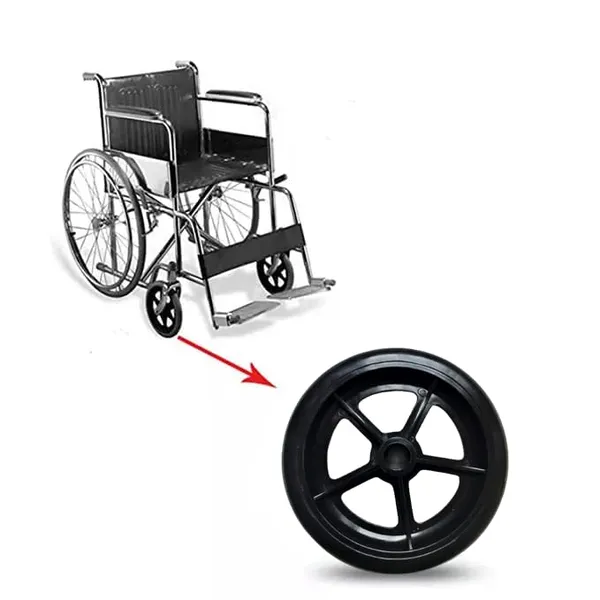 8_Inch_Front_Caster_Solid_Pu_Wheel_Replacement_For_Wheelchair_Without_Bearing_Pack_Of_1