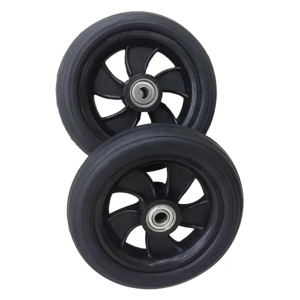 7_Inch_Front_Caster_Solid_PU_Wheel_Replacement_for_Wheelchair_With_Bearing_(Pack_of_2)