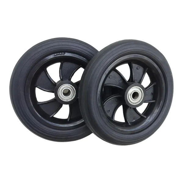 7_Inch_Front_Caster_Solid_PU_Wheel_Replacement_for_Wheelchair_With_Bearing_(Pack_of_2)