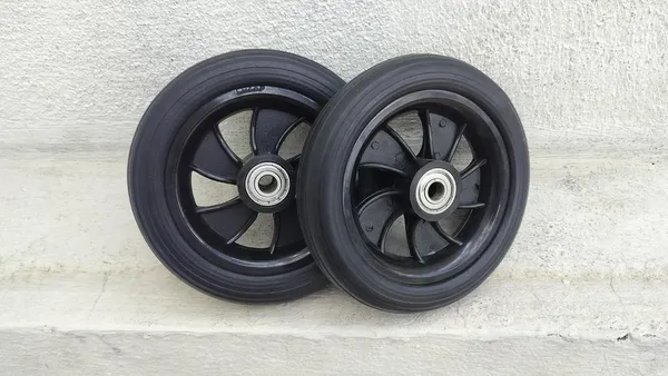 7_Inch_Front_Caster_Solid_PU_Wheel_Replacement_for_Wheelchair_With_Bearing_(Pack_of_2)