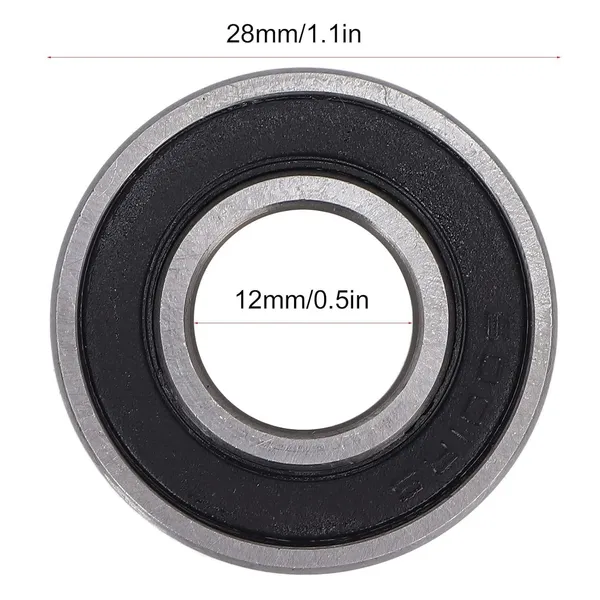 6001Rs_12X28X8Mm_Deep_Groove_Ball_Bearings_Rubber_Double_Shielded_Radial_Ball_Bearing_3D_Printer_Robotics_Diy_Projects_Or_Wheelchair_Wheel_Chrome_Steel_Pre_Lubricated_Pack_Of_2