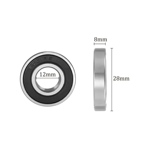 6001Rs_12X28X8Mm_Deep_Groove_Ball_Bearings_Rubber_Double_Shielded_Radial_Ball_Bearing_3D_Printer_Robotics_Diy_Projects_Or_Wheelchair_Wheel_Chrome_Steel_Pre_Lubricated_Pack_Of_2