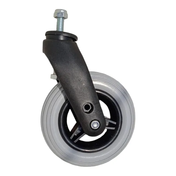 6_Inch_(150×30)_Wheelchair_Wheel_Complete_With_Fork_Bearing_&_Nut_Bolt_|_Height_Adjustable_|_Grey_(Pack_of_2)