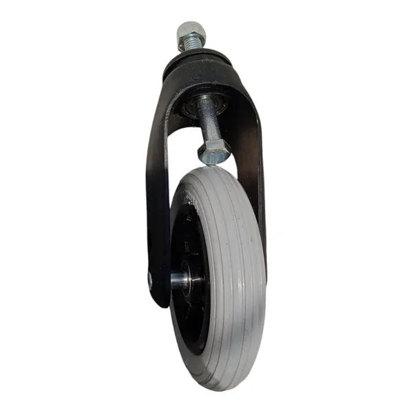 6_Inch_(150×30)_Wheelchair_Wheel_Complete_With_Fork_Bearing_&_Nut_Bolt_|_Height_Adjustable_|_Grey_(Pack_of_2)