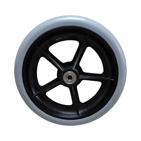 8_Inch_Front_Caster_Solid_PU_Wheel_Replacement_for_Wheelchair_With_Bearing_-_Grey_(Pack_of_1)