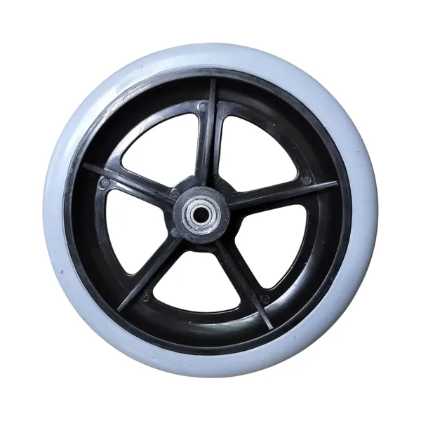 8_Inch_Front_Caster_Solid_PU_Wheel_Replacement_for_Wheelchair_With_Bearing_-_Grey_(Pack_of_1)