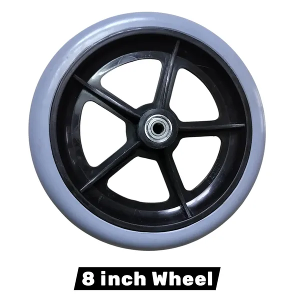 8_Inch_Front_Caster_Solid_PU_Wheel_Replacement_for_Wheelchair_With_Bearing_-_Grey_(Pack_of_1)